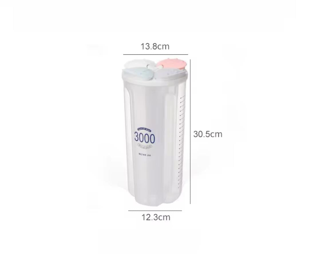 Four portion cereal food storage jar 3000ml