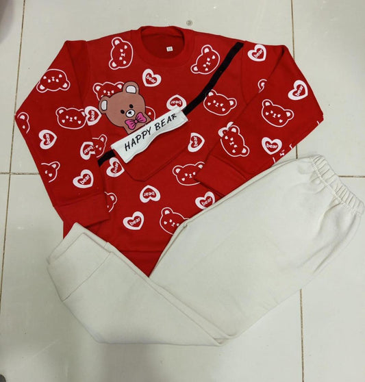 Boy's Cozy Fleece Printed Tracksuit