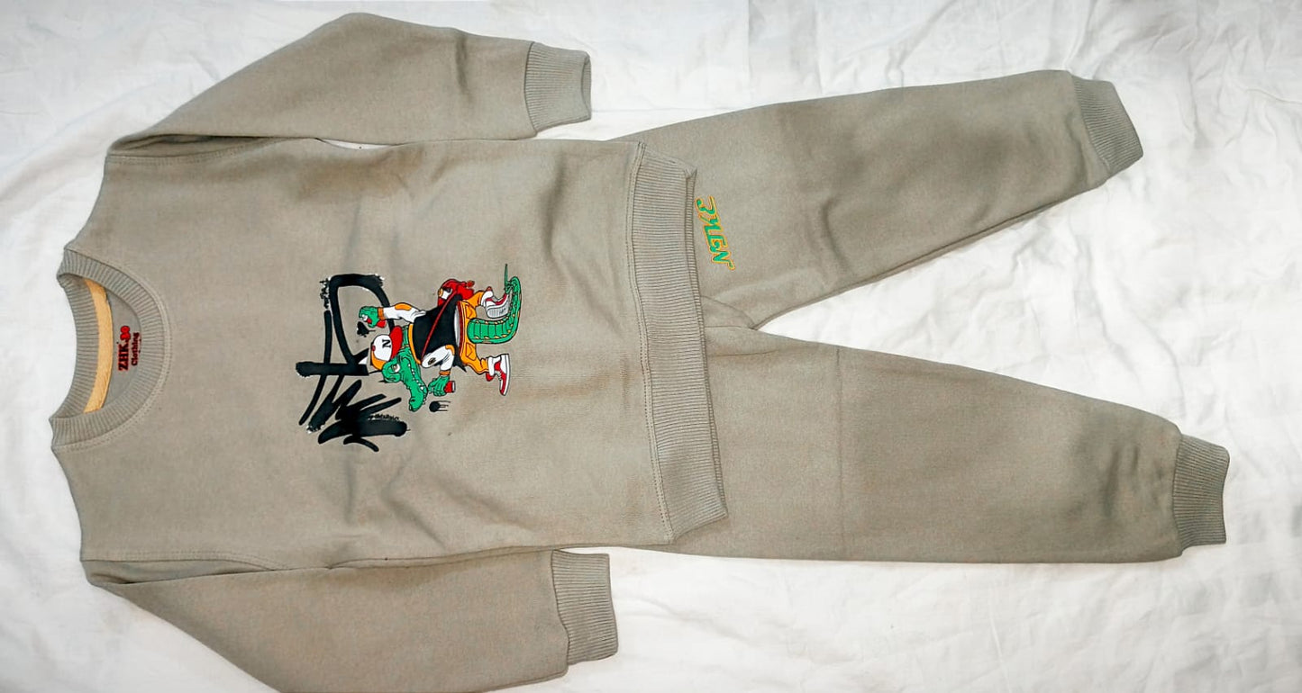 Kids plain Tracksuit Fleece- sunshine