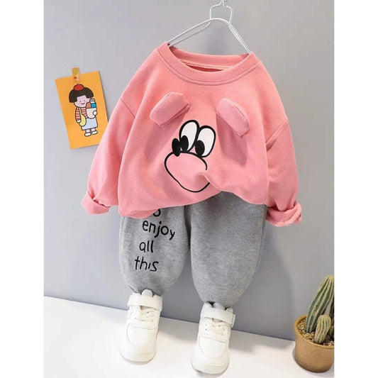 Girls Fleece Printed Tracksuit