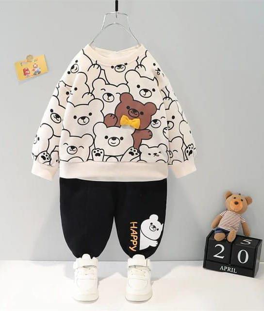 Boy's Fleece Printed Sweatshirt Tracksuit