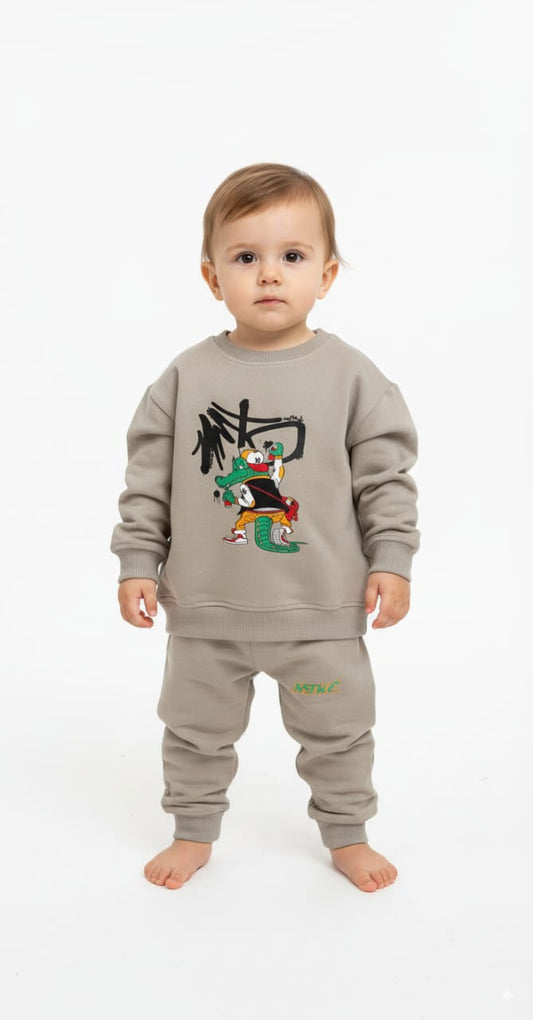 Kids plain Tracksuit Fleece- sunshine