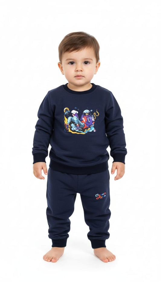 Kids plain Tracksuit Fleece- sunshine