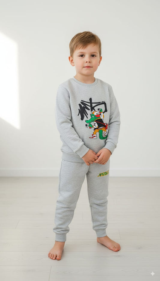 Kids plain Tracksuit Fleece - sunshine