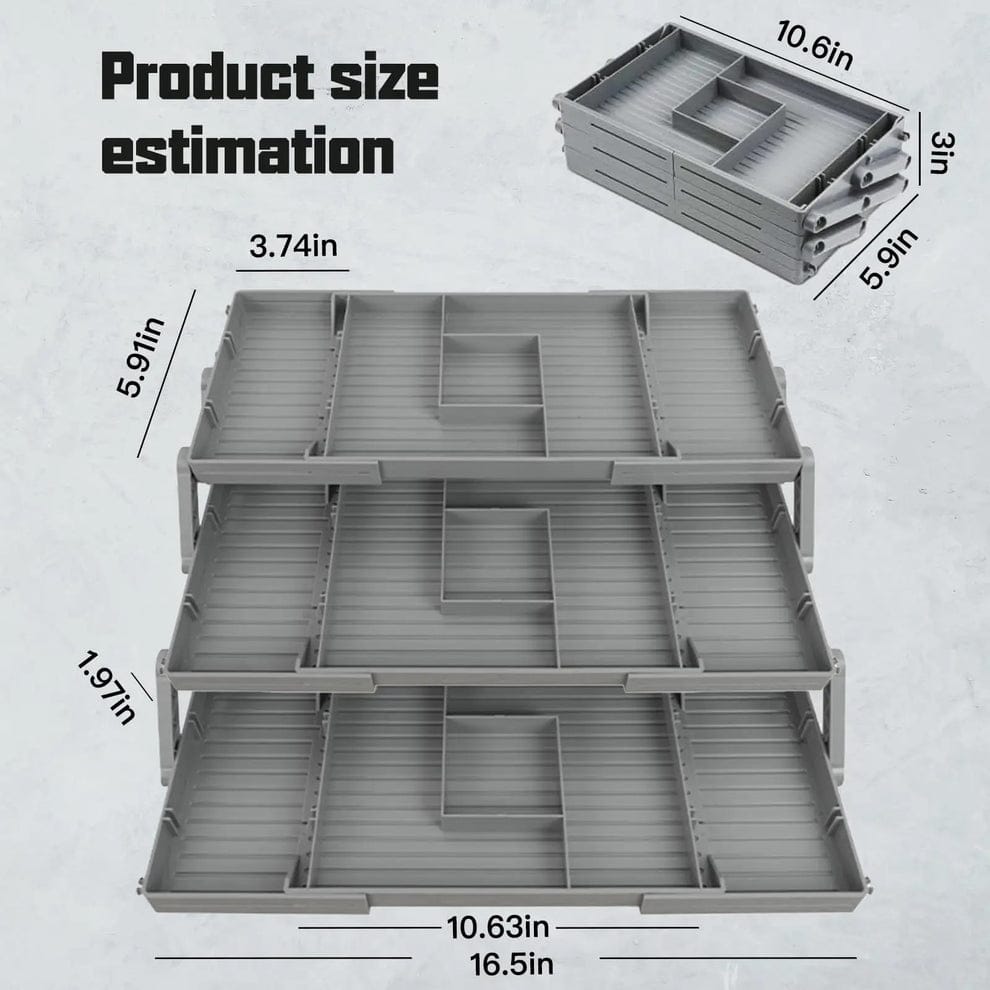 Three tier collapsible expandable jewelry organizer Heavy Quality