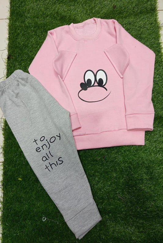 Girls Fleece Printed Tracksuit