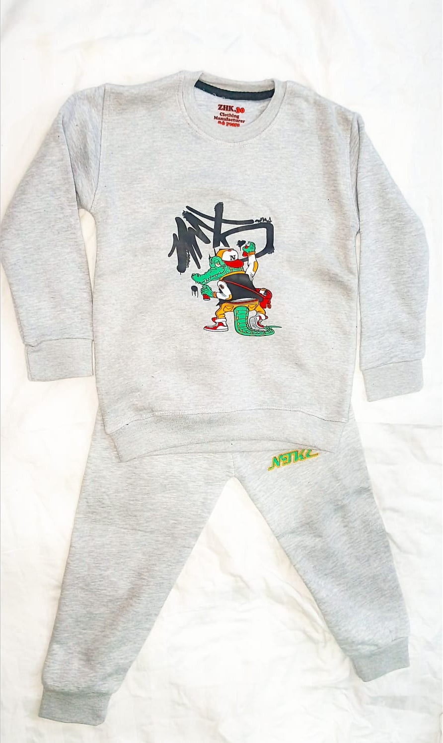 Kids plain Tracksuit Fleece - sunshine