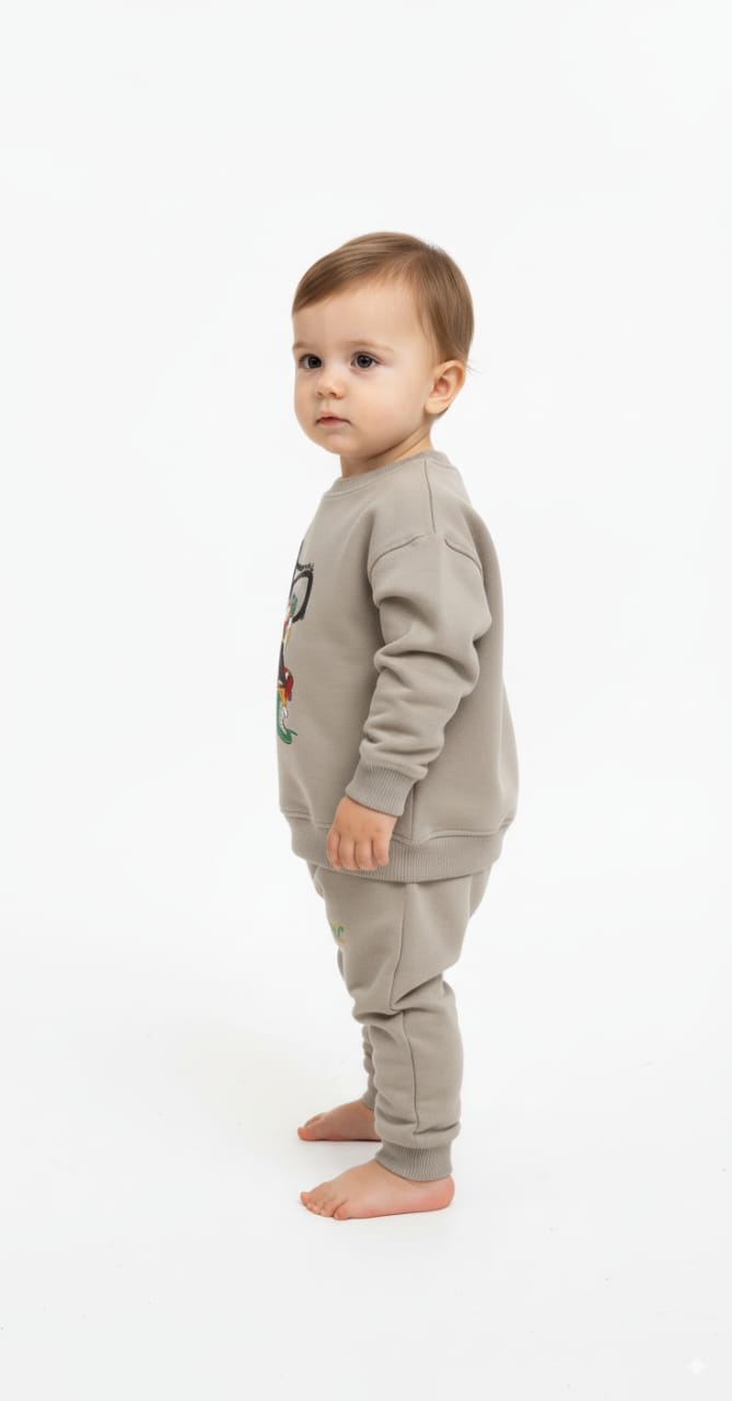 Kids plain Tracksuit Fleece- sunshine
