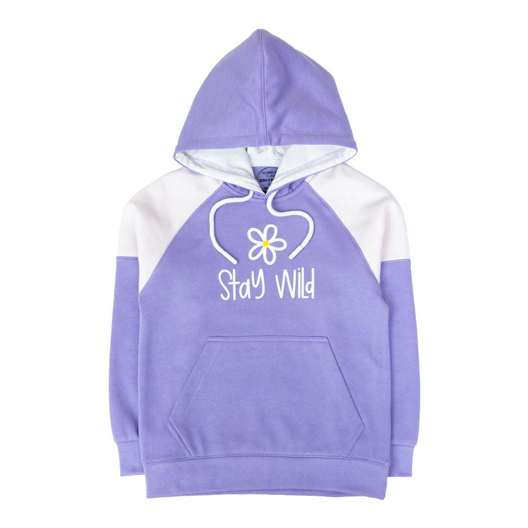 Girl's Stitched Fleece Printed Hoodie