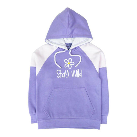 Girl's Stitched Fleece Printed Hoodie
