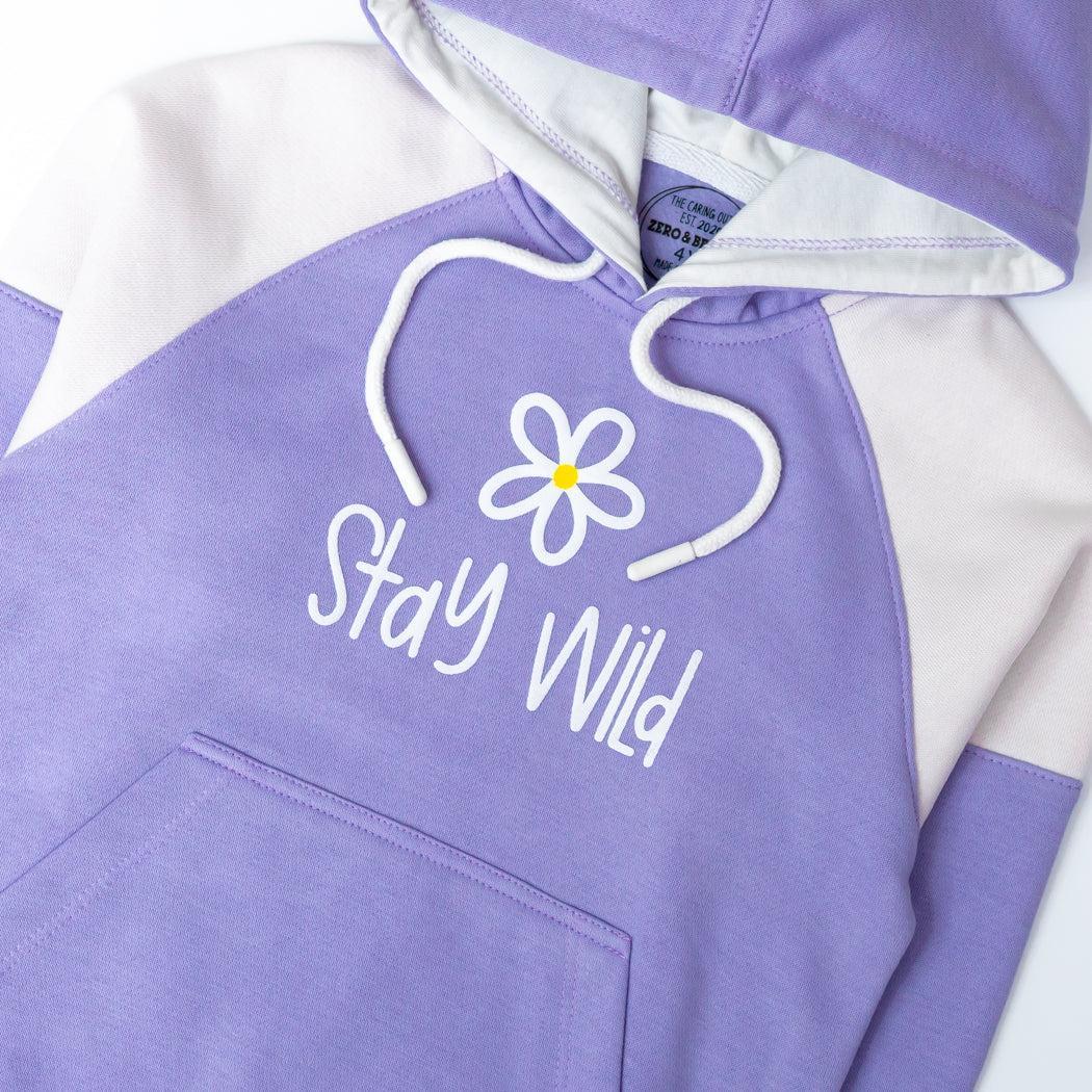 Girl's Stitched Fleece Printed Hoodie